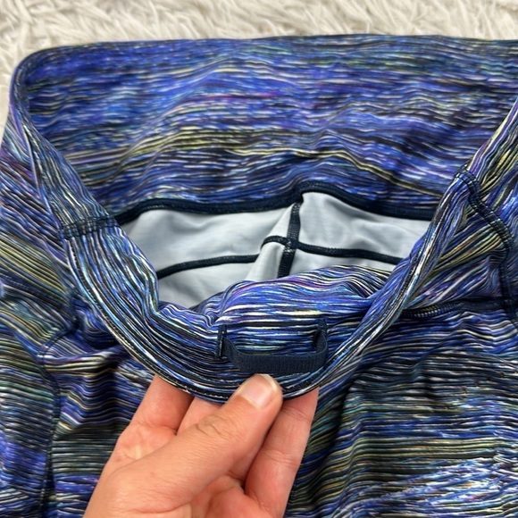 Lululemon Fast and Free Crop II 19" *Nulux Interconnect Blue Multi - Picture 3 of 6
